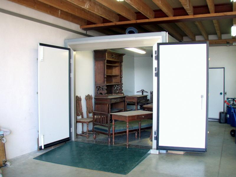 Chambre froide pour traitement du bois